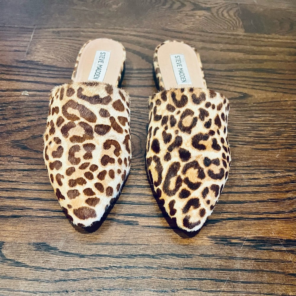 Steve Madden animal print mules, size 6.5.